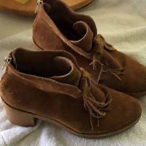 Ugg suede heal, tassels, zips Excellent